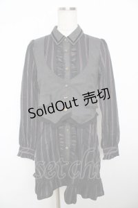 axes femme / ベストドッキングストライプワンピース  黒 Y-25-11-21-082-AX-OP-SZ-ZY