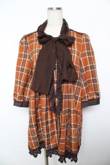 axes femme / ボウタイチェックチュニック  チャ Y-25-11-21-083-AX-OP-SZ-ZY