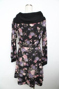 画像2: axes femme / 総花柄リブ使いカットチュニ  黒 Y-25-11-21-084-AX-OP-SZ-ZY