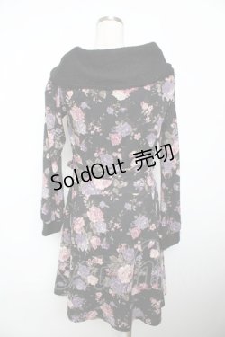 画像2: axes femme / 総花柄リブ使いカットチュニ  黒 Y-25-11-21-084-AX-OP-SZ-ZY