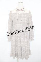 axes femme POETIQUE / チェック消しプリーツワンピース M 茶 Y-25-11-21-085-AX-OP-SZ-ZY