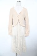 axes femme / レース重ねロングカーディガン M ベージュ Y-25-11-21-086-AX-TO-SZ-ZY