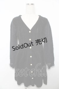 axes femme POETIQUE / ハートケーブルニットカーディガン M 黒 Y-25-11-21-088-AX-TO-SZ-ZY