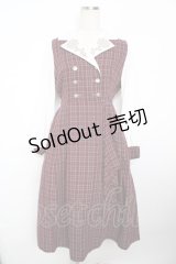 axes femme / 襟刺繍ドッキングワンピース F ワイン Y-25-11-21-092-AX-OP-SZ-ZY