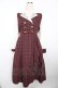 画像1: axes femme / 襟刺繍ドッキングワンピース F ワイン Y-25-11-21-092-AX-OP-SZ-ZY (1)