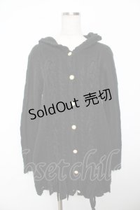 axes femme / レースアップリボンカーディガン M 黒 Y-25-11-21-096-AX-TO-SZ-ZY