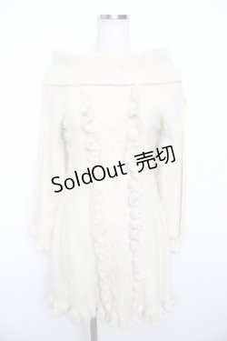 画像1: axes femme POETIQUE / オフショルニットワンピ M 生成り Y-25-11-21-097-AX-OP-SZ-ZY