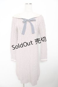 axes femme POETIQUE / セーラーニットワンピース  グレー Y-25-11-21-098-AX-OP-SZ-ZY