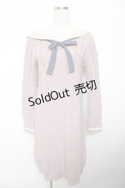 画像1: axes femme POETIQUE / セーラーニットワンピース  グレー Y-25-11-21-098-AX-OP-SZ-ZY