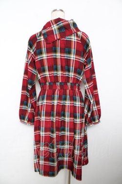 画像2: axes femme / オフタートルチェックワンピース  赤 Y-25-11-21-100-AX-OP-SZ-ZY