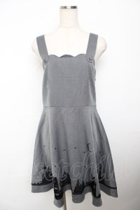 Fi.n.t / フロッキーお城柄ジャンパースカート F グレー Y-25-11-21-102-CA-OP-SZ-ZY