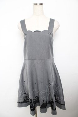 画像1: Fi.n.t / フロッキーお城柄ジャンパースカート F グレー Y-25-11-21-102-CA-OP-SZ-ZY