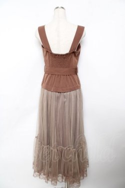 画像2: axes femme / チュール切替ジャンスカ M チャ Y-25-11-21-104-AX-OP-SZ-ZY