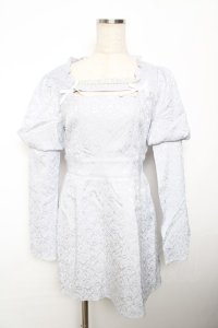 Ank Rouge / ジャガードワンピース M サックス Y-25-11-21-107-CA-OP-SZ-ZY