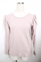 axes femme POETIQUE / パワショルリブカットプルオーバー M ラベンダー Y-25-11-21-012-AX-TO-SZ-ZY