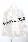 axes femme / レジメンタルストライプ柄ブラウス  生成り Y-25-11-21-013-AX-BL-SZ-ZY
