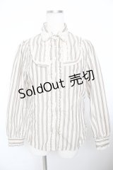 axes femme / レジメンタルストライプ柄ブラウス  生成り Y-25-11-21-013-AX-BL-SZ-ZY