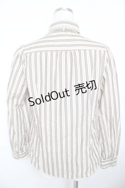 画像2: axes femme / レジメンタルストライプ柄ブラウス  生成り Y-25-11-21-013-AX-BL-SZ-ZY