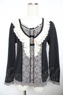 画像1: axes femme / レース切替プルオーバー  黒 Y-25-11-21-015-AX-TO-SZ-ZY