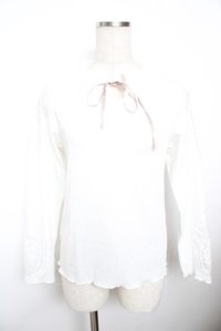 axes femme / モチーフレースデザインプルオーバー  白 Y-25-11-21-016-AX-TO-SZ-ZI