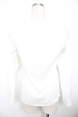 画像2: axes femme / モチーフレースデザインプルオーバー  白 Y-25-11-21-016-AX-TO-SZ-ZY