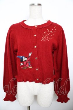画像1: axes femme kawaii / 【Disney】ファンタジア／ニットカーデ M 赤 Y-25-11-21-017-AX-TO-SZ-ZY
