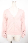 axes femme / サクラ刺繍チュール袖カーディガン F ピンク Y-25-11-21-020-AX-TO-SZ-ZY