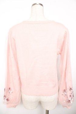 画像2: axes femme / サクラ刺繍チュール袖カーディガン F ピンク Y-25-11-21-020-AX-TO-SZ-ZY