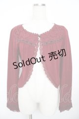 axes femme / 起毛レース切替ボレロ M ワイン Y-25-11-21-022-AX-TO-SZ-ZY