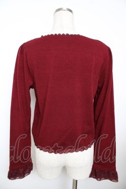 画像2: axes femme / 起毛レース切替ボレロ M ワイン Y-25-11-21-022-AX-TO-SZ-ZY