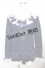 axes femme / リボンデザインプルオーバー  紺 Y-25-11-21-028-AX-TO-AS-ZY