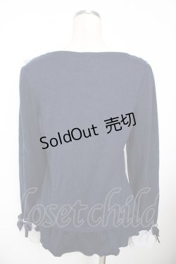 画像2: axes femme / リボンデザインプルオーバー  紺 Y-25-11-21-028-AX-TO-AS-ZY