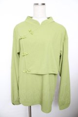 axes femme / チャイナ釦マオカラートップス M グリーン Y-25-11-21-030-AX-TO-SZ-ZY
