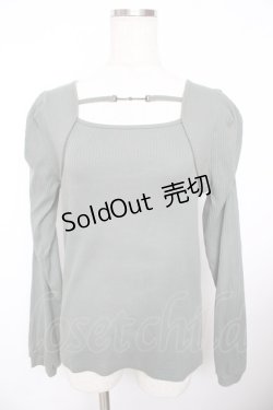 画像1: axes femme / ビット付マトン袖トップス F グリーン Y-25-11-21-031-AX-TO-SZ-ZY