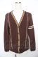 画像1: axes femme / エンブレム付プレッピーカーディガン  茶 Y-25-11-21-033-AX-TO-SZ-ZY (1)