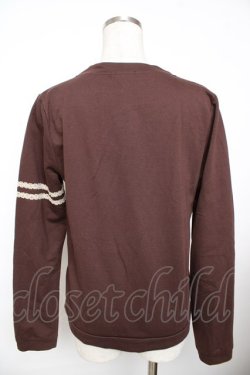 画像2: axes femme / エンブレム付プレッピーカーディガン  茶 Y-25-11-21-033-AX-TO-SZ-ZY