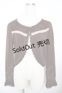 axes femme / 起毛レース切替ボレロ M チャ Y-25-11-21-034-AX-TO-SZ-ZY