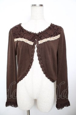 画像1: axes femme / 起毛レース切替ボレロ M チャ Y-25-11-21-034-AX-TO-SZ-ZY