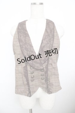 画像1: axes femme POETIQUE / レースフリルベスト  茶 Y-25-11-21-004-AX-TO-SZ-ZI