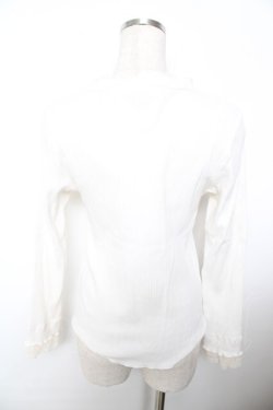 画像2: axes femme / 立体花ビジューリブプルオーバー  オフ Y-25-11-21-041-AX-TO-AS-ZY