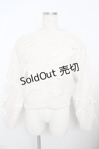 axes femme / リボンいっぱいニット M 生成り Y-25-11-21-043-AX-TO-SZ-ZY