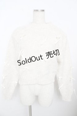 画像1: axes femme / リボンいっぱいニット M 生成り Y-25-11-21-043-AX-TO-SZ-ZY