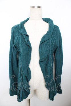 画像1: axes femme / ニットフリルカーデ M グリーン Y-25-11-21-045-AX-TO-SZ-ZY