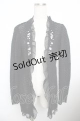 axes femme / ビジュー使いニットカーデ  黒 Y-25-11-21-005-AX-TO-SZ-ZY