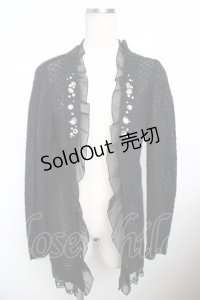 axes femme / ビジュー使いニットカーデ  黒 Y-25-11-21-005-AX-TO-SZ-ZY