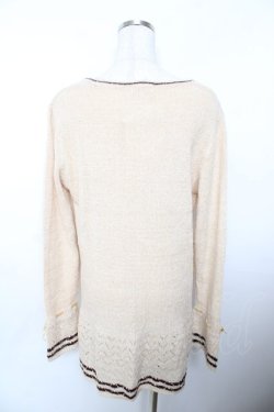 画像2: axes femme / リボン×バイカラーニットカーデ M 生成り Y-25-11-21-046-AX-TO-SZ-ZY