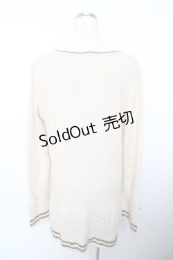 画像2: axes femme / リボン×バイカラーニットカーデ M 生成り Y-25-11-21-046-AX-TO-SZ-ZY