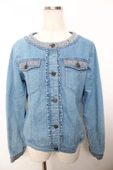 axes femme / ノーカラーデニムジャケット M ウォッシュ Y-25-11-21-049-AX-JA-SZ-ZY