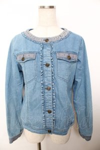 axes femme / ノーカラーデニムジャケット M ウォッシュ Y-25-11-21-049-AX-JA-SZ-ZY