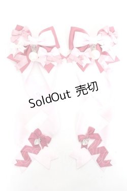 画像1: LOTUS ribbon / ツインテールリボンバレッタ  ピンク Y-25-11-22-007-EL-ZA-SZ-ZY